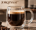 JORQEVAAI™ Lucent Double-Wall Coffee Mug