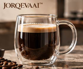 JORQEVAAI™ Lucent Double-Wall Coffee Mug