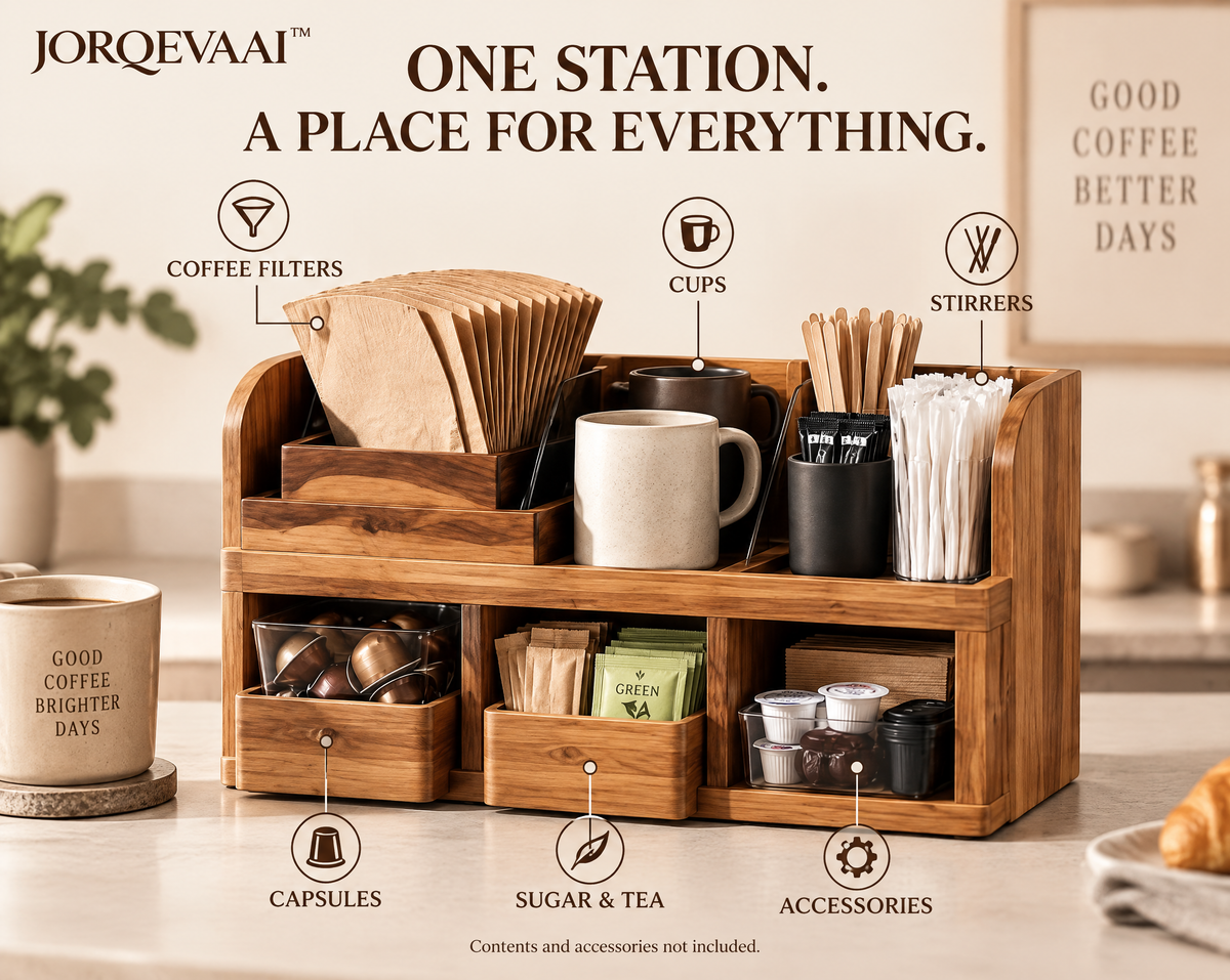 JORQEVAAI™ Coffee Station Organizer