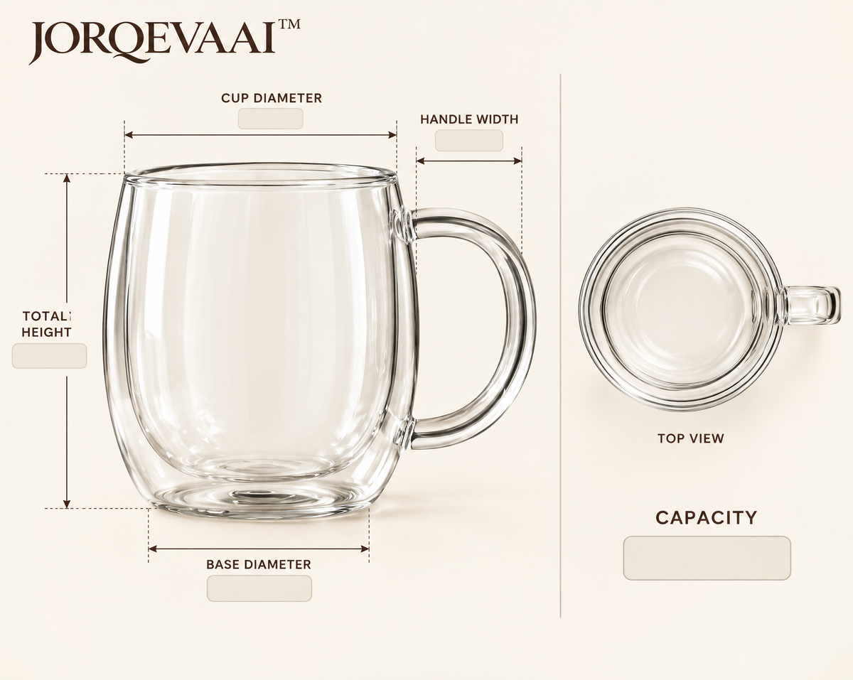 JORQEVAAI™ Lucent Double-Wall Coffee Mug