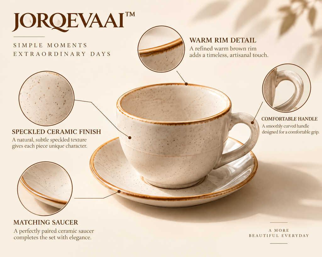 JORQEVAAI™ Hearthstone Café Cup & Saucer