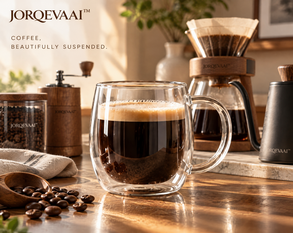 JORQEVAAI™ Lucent Double-Wall Coffee Mug