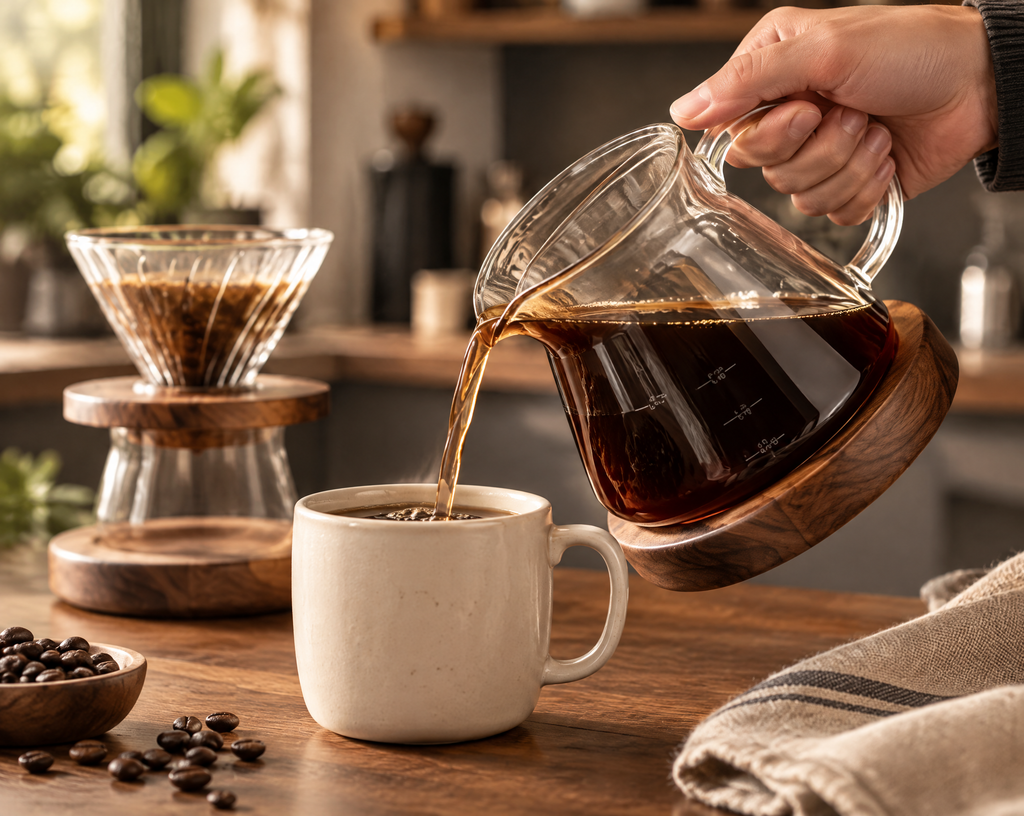 JORQEVAAI™ Arcwood Pour-Over Coffee Maker