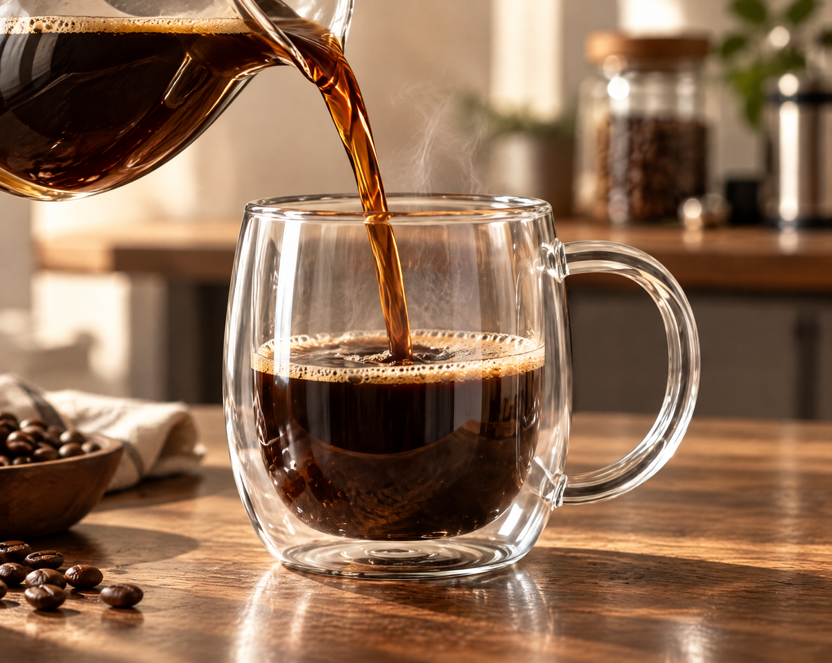 JORQEVAAI™ Lucent Double-Wall Coffee Mug
