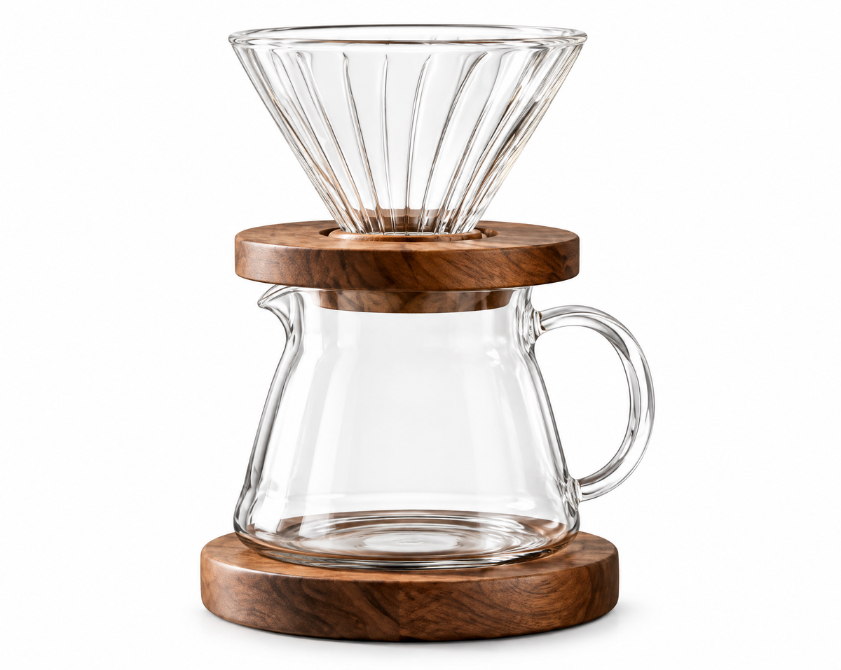 JORQEVAAI™ Arcwood Pour-Over Coffee Maker
