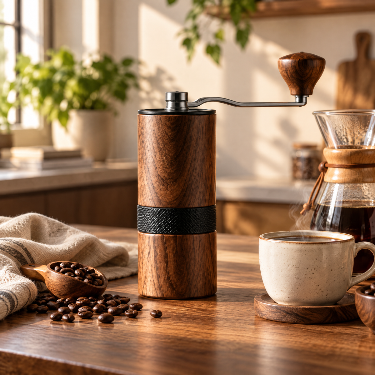 JORQEVAAI™ Walnut Hand Grinder