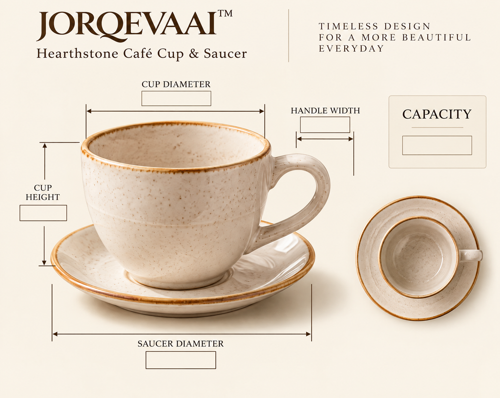 JORQEVAAI™ Hearthstone Café Cup & Saucer