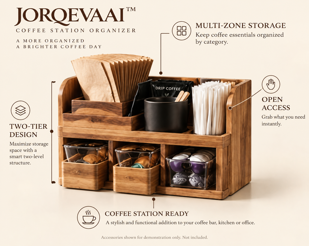 JORQEVAAI™ Coffee Station Organizer